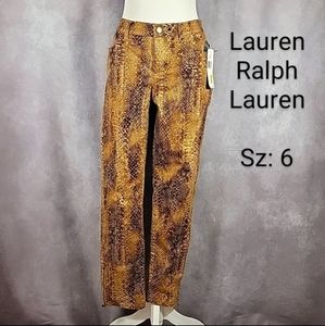 *Lauren - RL Slimming Fit Pants w/ Dramatic Animal Print & Zippered Ankles
